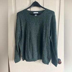 Alfred Dunner Speckled Green Sweater